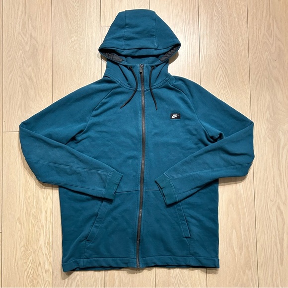 Nike Men's Modern Full-Zip Hoodie Midnight Turquoise Fleece Size XL - Picture 3 of 8